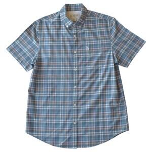 Original Penguin Blue Plaid Button-Up Shirt - Size M Short Sleeve